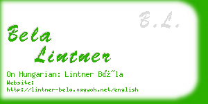 bela lintner business card